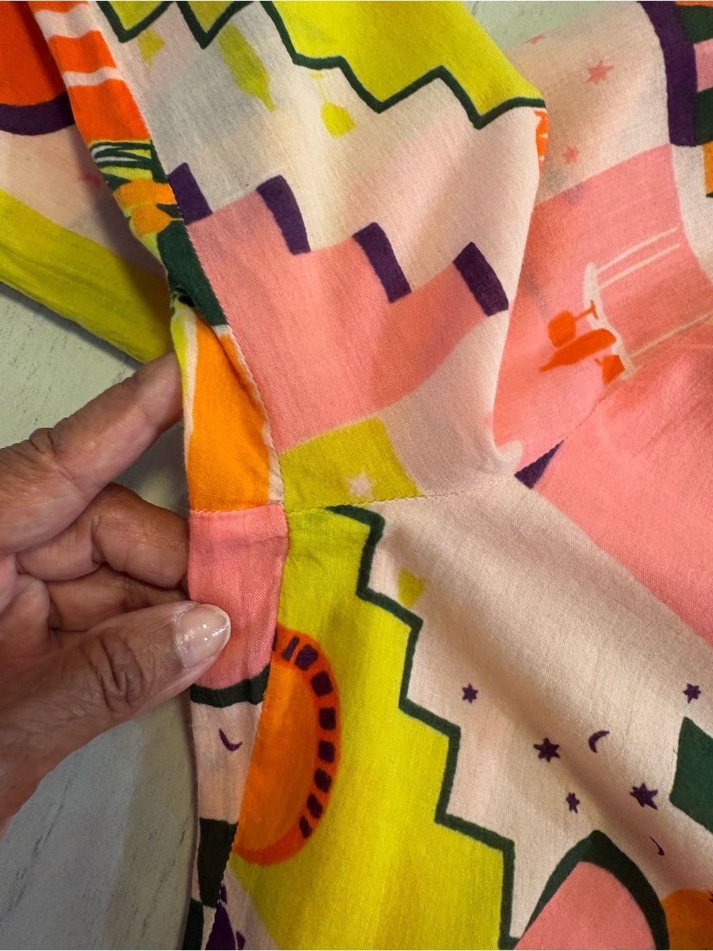 Haute Hippie Pink, Orange & Yellow Abstract Print Wide-Leg Pants SZ S - Picture 11 of 12